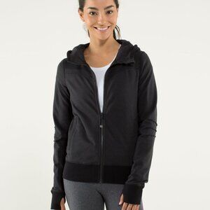 Lululemon Bliss Break Hoodie Wagon Stripe Black Soot Size 4